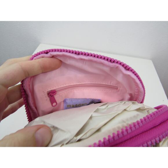 NWT Madden Girl Puckered Adjustable Crossbody Bag Hot Pink Magenta - Picture 7 of 8